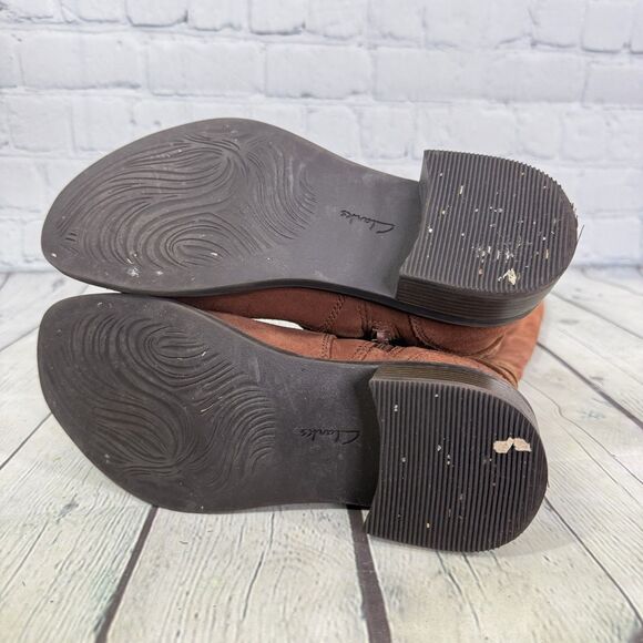 Claks Collection Riding Boots Women Size 6 Brown Suede Leather Buckle Campus - Picture 15 of 16